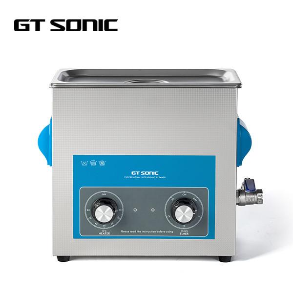 Líquido de limpeza ultrassônico industrial SUS304 6L 40kHz 150W do laboratório com válvula de dreno
