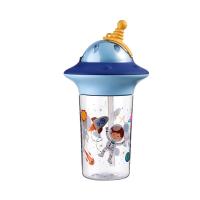 Copo de viagem para crianças à prova de vazamento com desenhos de OVNIs 500ml azul