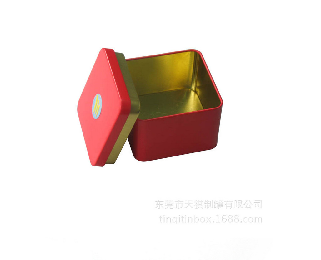 Square Gift Tin Boxes For Tea Caddy Containers With Lid Headphone Box