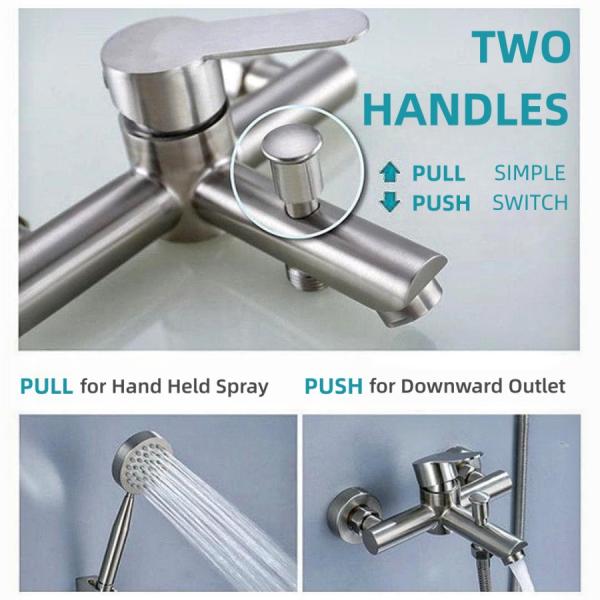 Eurpoean Luxury SS304 Exposed Valve Showers Hot Cold Shower Head Combo Set