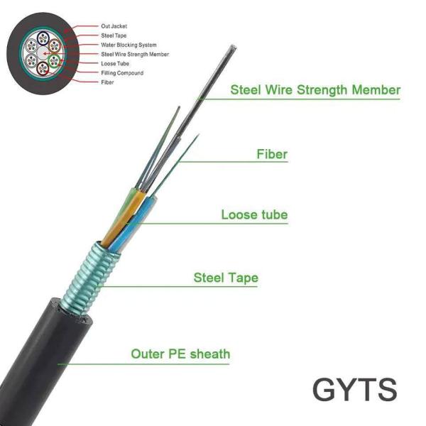 48 Core GYTS G652D Single Mode Outdoor Armoured Fiber Optic Cable
