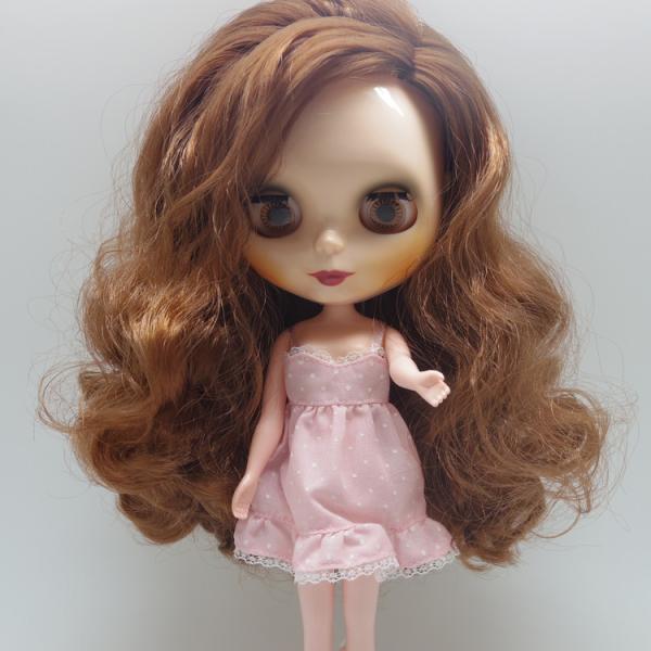 Blythe doll small dark brown long curly hair nude doll Stock New Arrivals