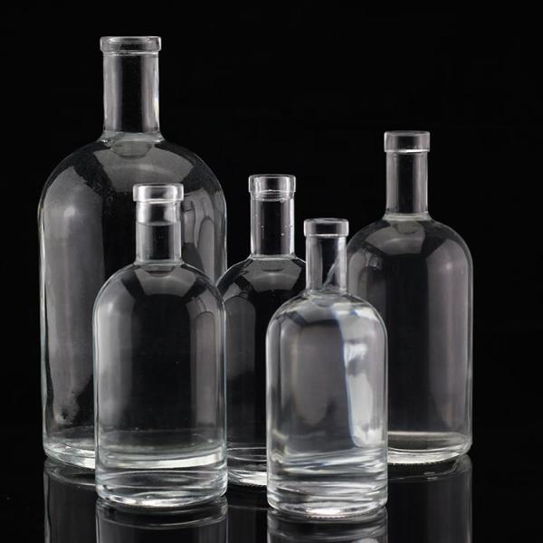 Glass Base Material Vodka Liquor Glass Bottle Different Size For Distilleries