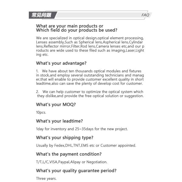 Круговая прямоугольная плоскость Конкава цилиндрическая линза