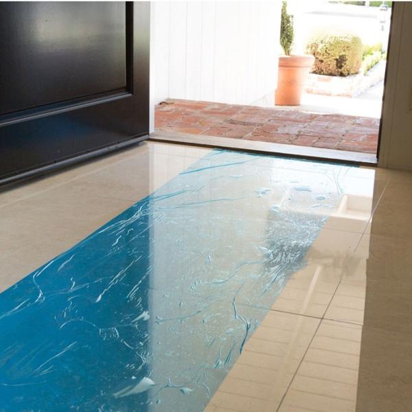 Temporary Blue Color Acrylic Adhesive Soft Pe Protective Film Roll For Hard Floor Surface Decorating