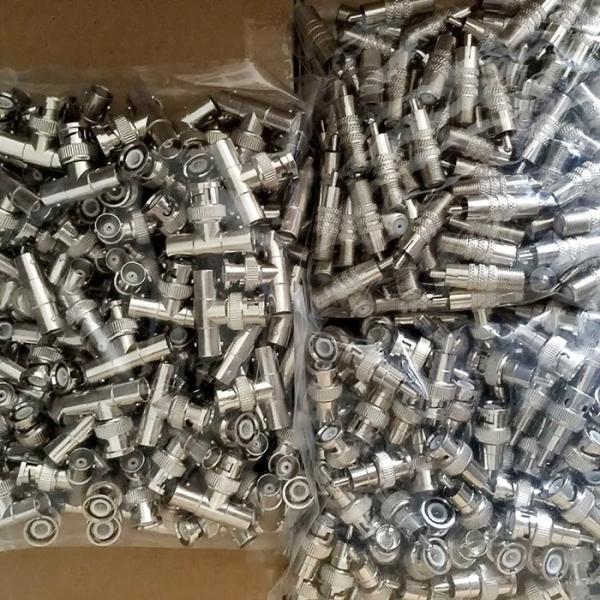 Golden Plated Male To Female Coax Cable Connector , Tv Cable Wire Connector