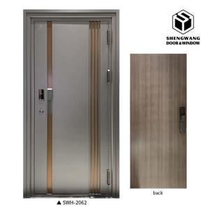 Apartment Safety Door With Aluminum Wooden Door Soundproof Entry For Market