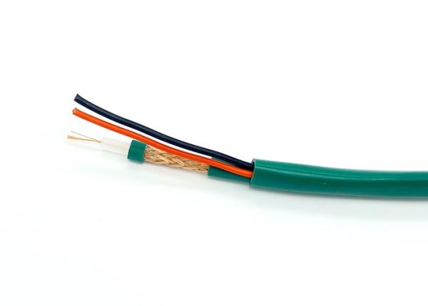Kx7+2C RG Coaxial Cable , Siamese Coaxial Cable For CCTV 7*0.2BC Stranded Conductor