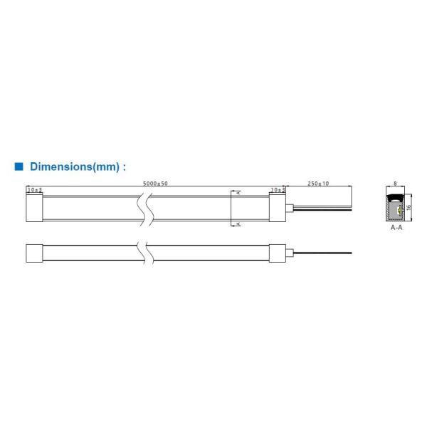 Гибкий неон 2835 СИД привел свет прокладки 5 метров ДК ИП67 24В многоцелевой