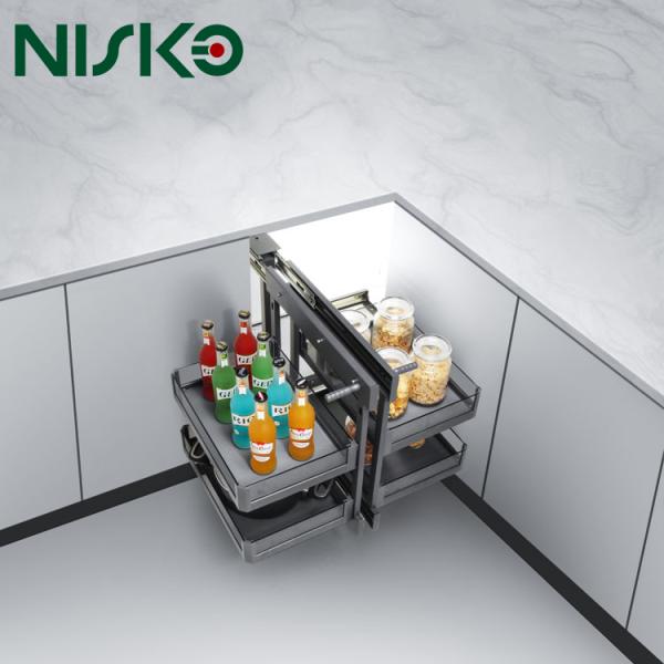 Kitchen Blind Corner Cabinet Storage Magic Corner Double Pullout Cabinet