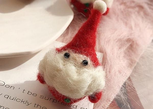 Christmas Wool Balls Craft , Small Felt Balls Cute Santa Elk Pattern