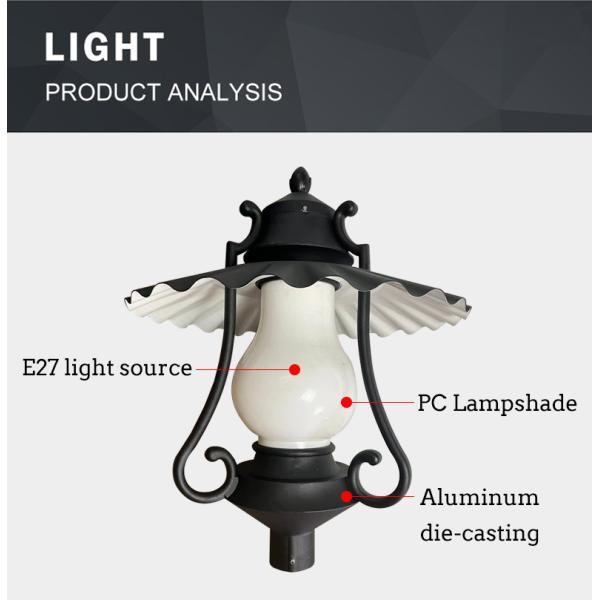 European Classical Lamp Post Garden Pole Lights Waterproof 50W