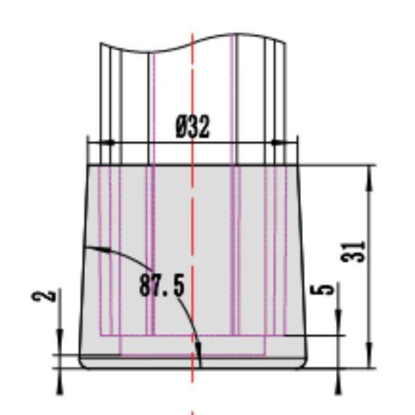 DYP28-04 Third Generation Lean Pipe Foot Support Aluminum Tube Foot Cover Plastic Foot Bush