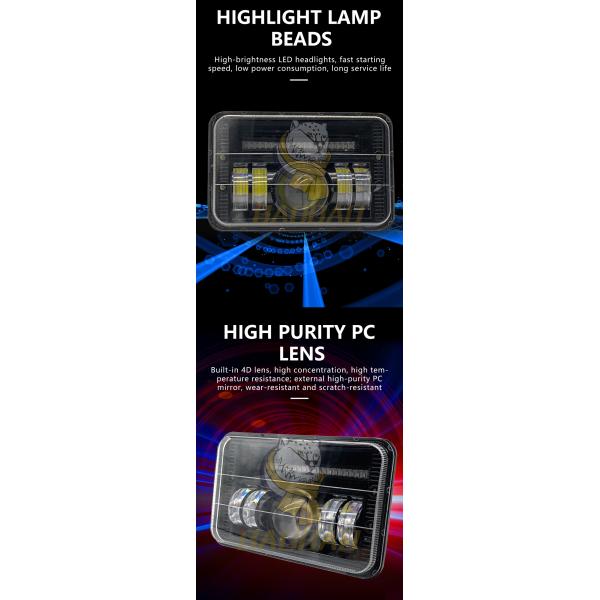 5 Inch Plastic Red Blue Flash 12V Universal Motorcycle Headlight