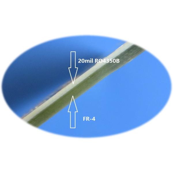 High Frequency Hybrid PCB 6-Layer Mixed PCB On 20mil 0.508mm RO4350B and FR-4 with Blind Via