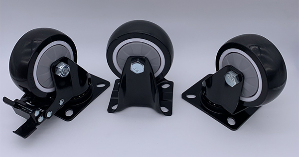 Рицинус шарнирного соединения PU черноты 8 дюймов с плитой 360 градусов верхней