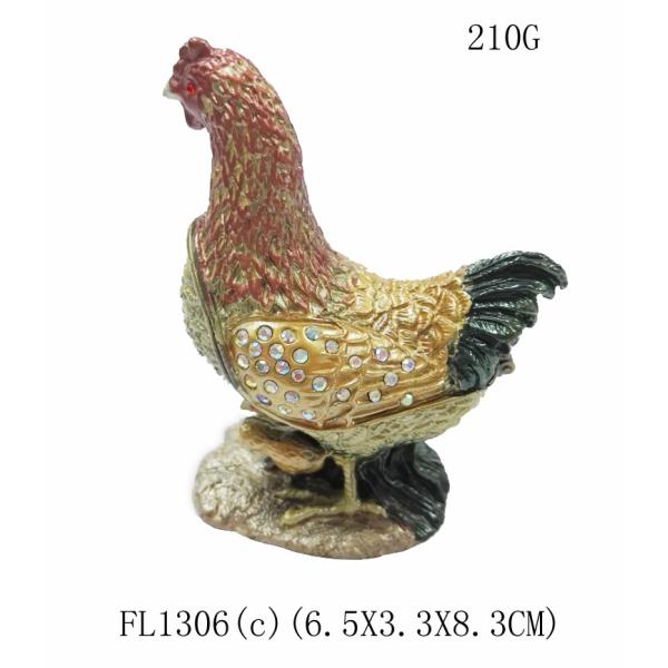 Unique hen jewelry box metal jewelry trinket box hen jewelry box