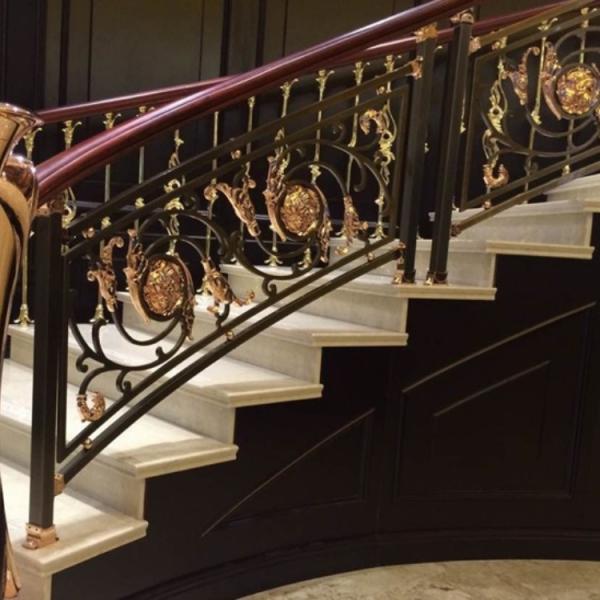 Classic Carved Copper Stair Railing Antique Stair Railing Customized