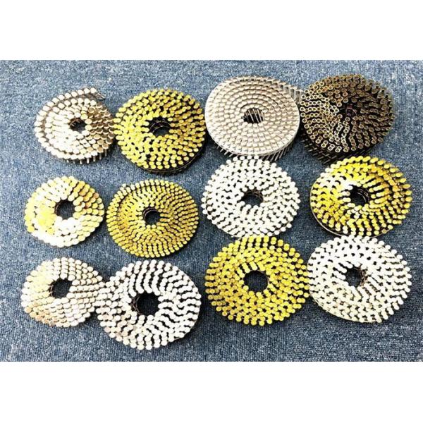 120pcs / Coil Coil Roofing Nails Yellow Twisted Shank Construction