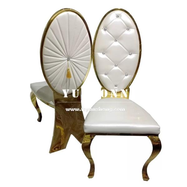 Fashion Fishtail Legs Wedding Chair Gold Stainless Steel Crystal Button Banquet Chair for Hotel Luxury Restaurant