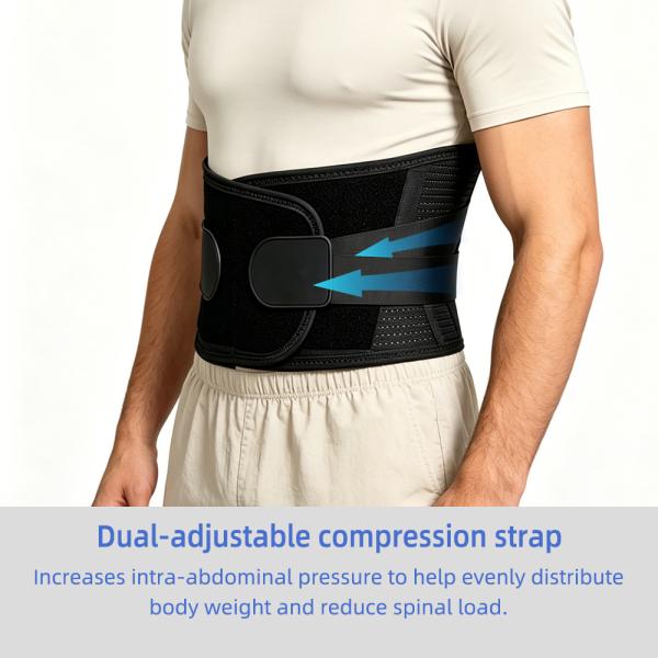Detachable Support Strips Lumbar Support Belt Men Lower Back Pain Brace