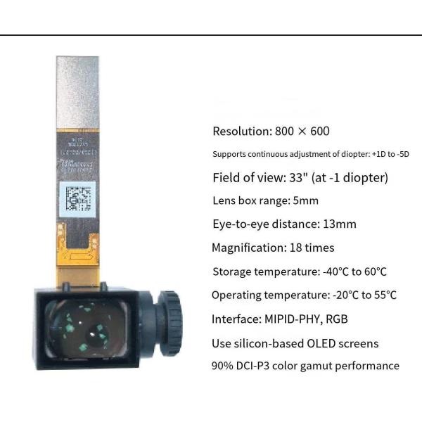0.32 Inch Silicon Based Mini Oled Module 4k Oled Microdisplay 800*600 Self Luminous