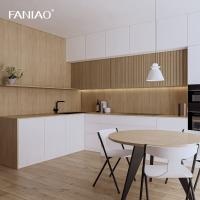 Armário de cozinha pequeno Preço por atacado Armários de cozinha de melamina Conjunto com Armários de cozinha de madeira de ilha de lavatório