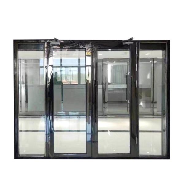 Porta de vidro sem enquadramento de alumínio simples com rede de tela de aço inoxidável
