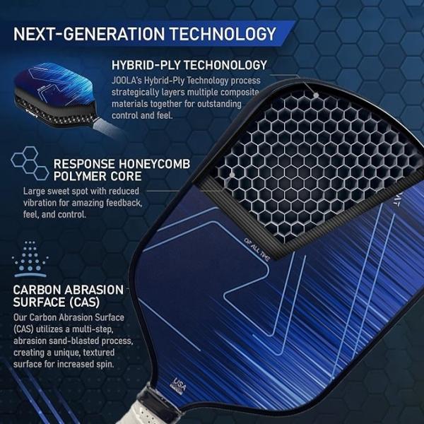 Custom Branded Pickleball Paddles 41.8cm Carbon Fiber 360° Unibody Thermoformed Head To Handle