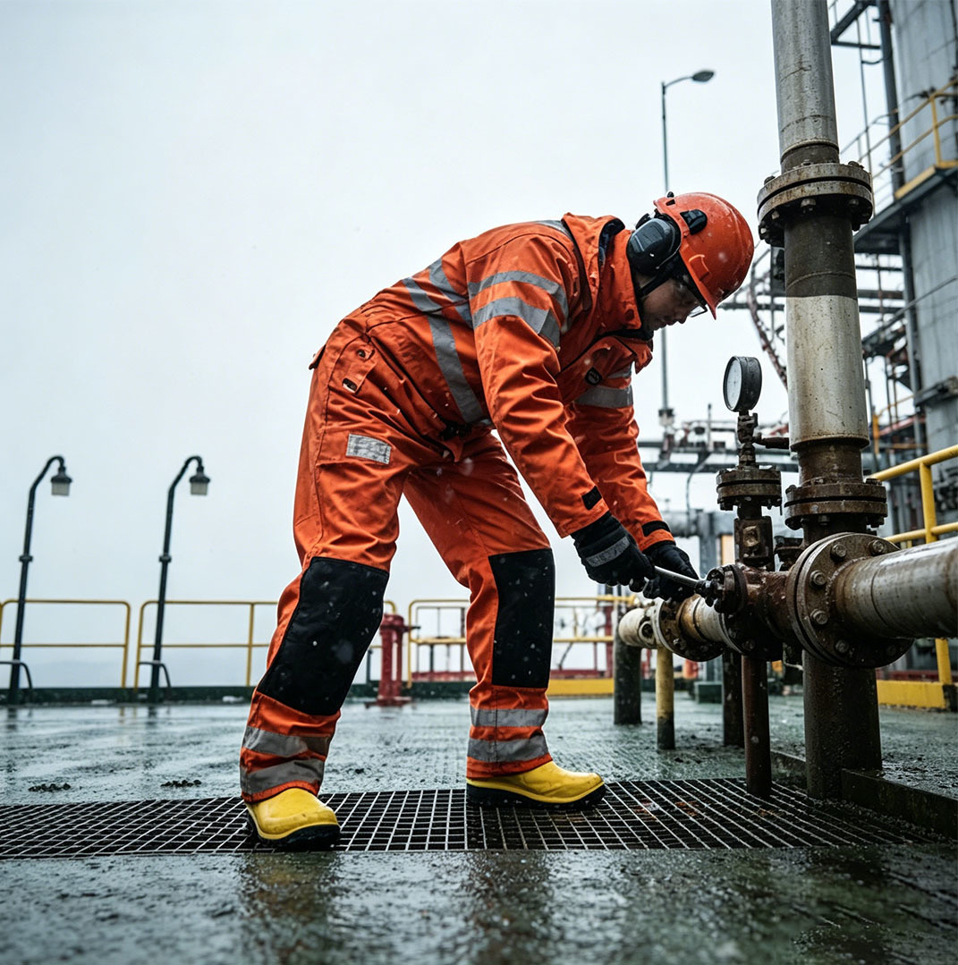 500BAR Water Blasting Safety Suit Water Repellent Work Coverall With Adjustable Hood
