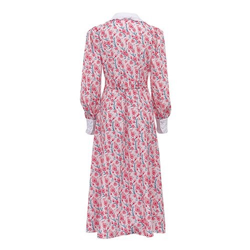 OEM maufactory  Print Long Skirt Doll Collars Polyester European American Long Sleeved