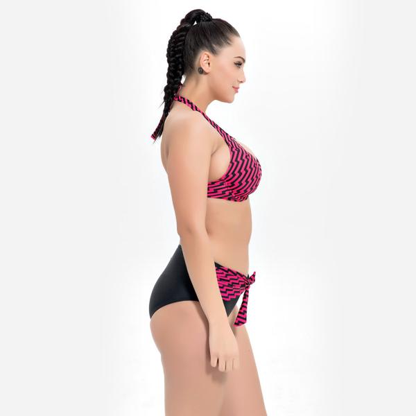 2019 New Plus Size Two piece Swimsuit Strip Print Swimsuit Women Push up 1957