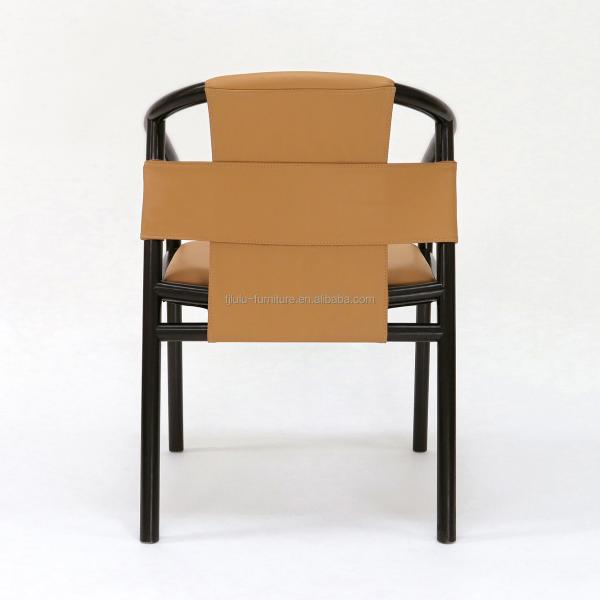 Vintage Luxury Artistic Customized PU Leather Upholstery Solid Wood Dining Chair for Restaurant Specific