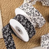 Japanese Style Small Fresh Double-Sided Floral Ribbon with Straight Cut Edges Bow Headband and Fresh Flower Packaging Ribbon