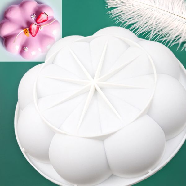 Eco-friendly Oven Safe Silicone Baking Mold Eight-petal Flower Shape Hand Wash Only Model YZ-64 Cake Tools Type Moulds