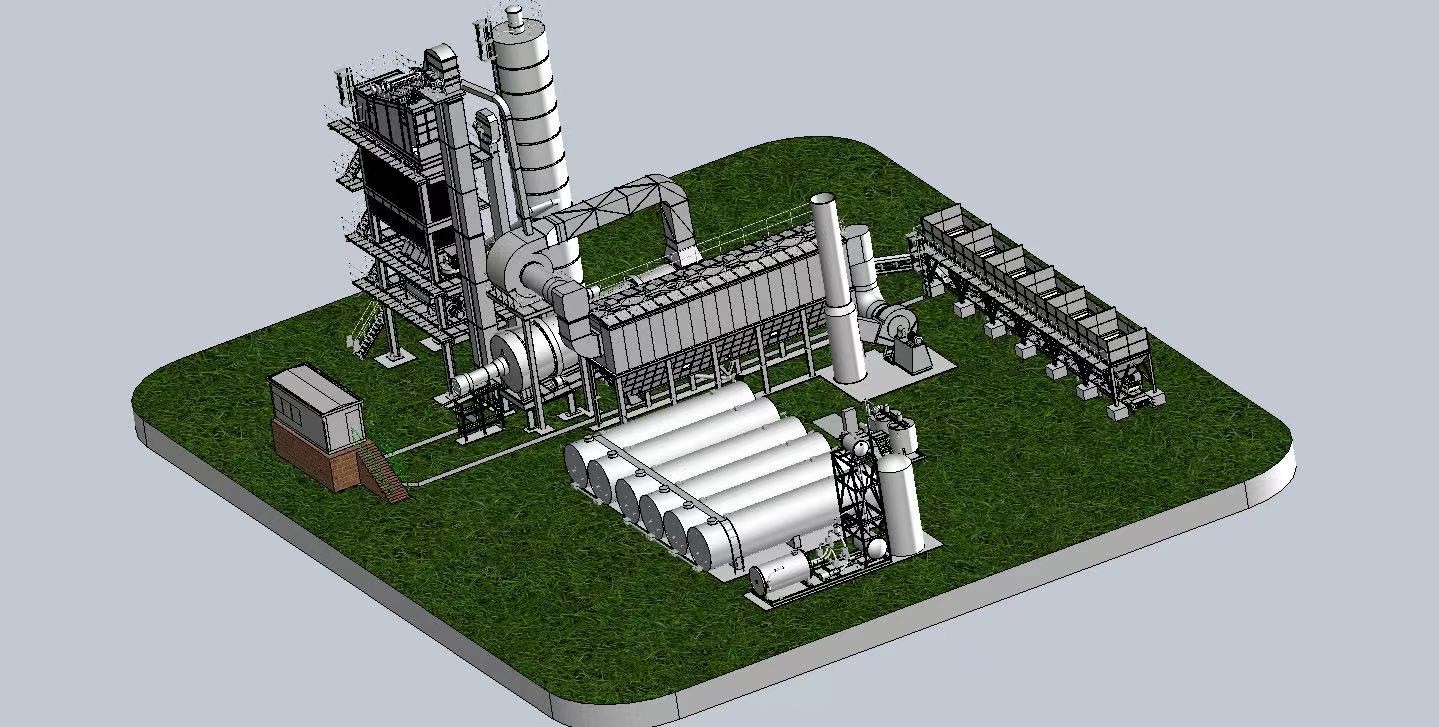 Мини-асфальтосмесительная установка мощностью 60TPH 60-80 т/ч