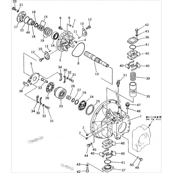 708-25-13151 Excavator Hydraulic Pump Spare Parts HPV90 Cylinder Block