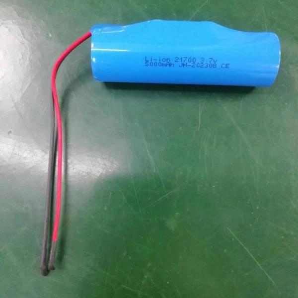 3.7V 5000mAh 21700 Pack With PCB And Leads 20 AWG For Electronic Device
