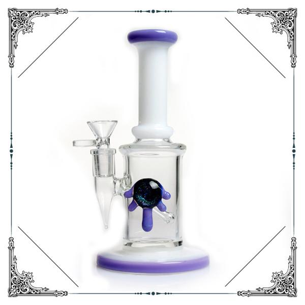 Mini White Glass Smoking Water Pipe , Puper Mouth Tobacco Tube Glass