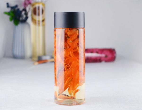 350ml 500ml Voss Style Plastic Juice Bottle With Colored Screw Lid
