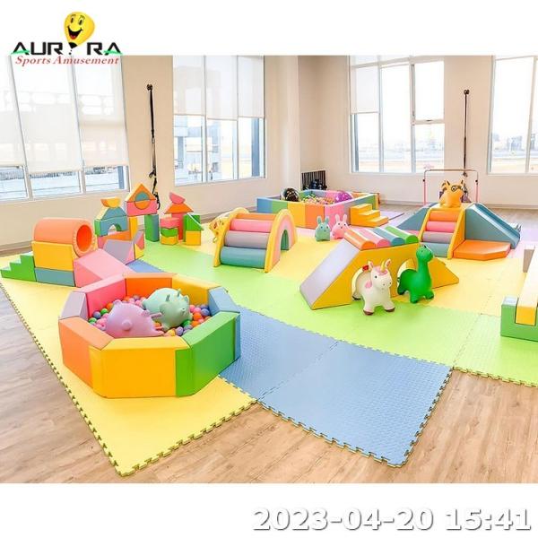 300x400cm Indoor Soft Playground Equipment , Children Rainbow Soft Play Climber Set