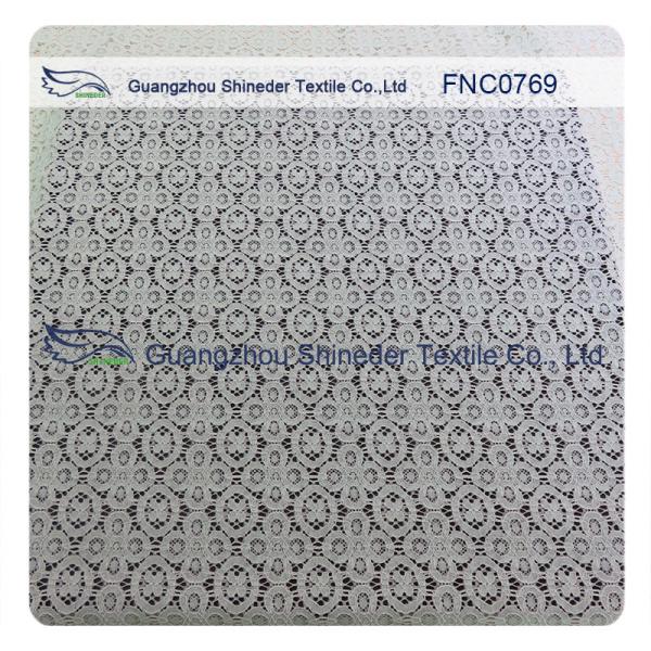 ±150CM Charming Nylon Cotton Lace Fabric AZO Free Dyeing 76.5% Nylon + 23.5% Cotton