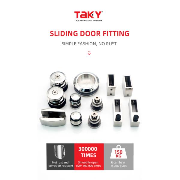 8-12 Толстое безопасное стекло оборудование стеклянная система набор аксессуары для ванной комнаты Сдвижные двери набор