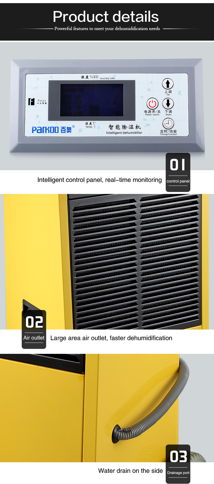 Dehumidifier влаги удаления нажима руки промышленный