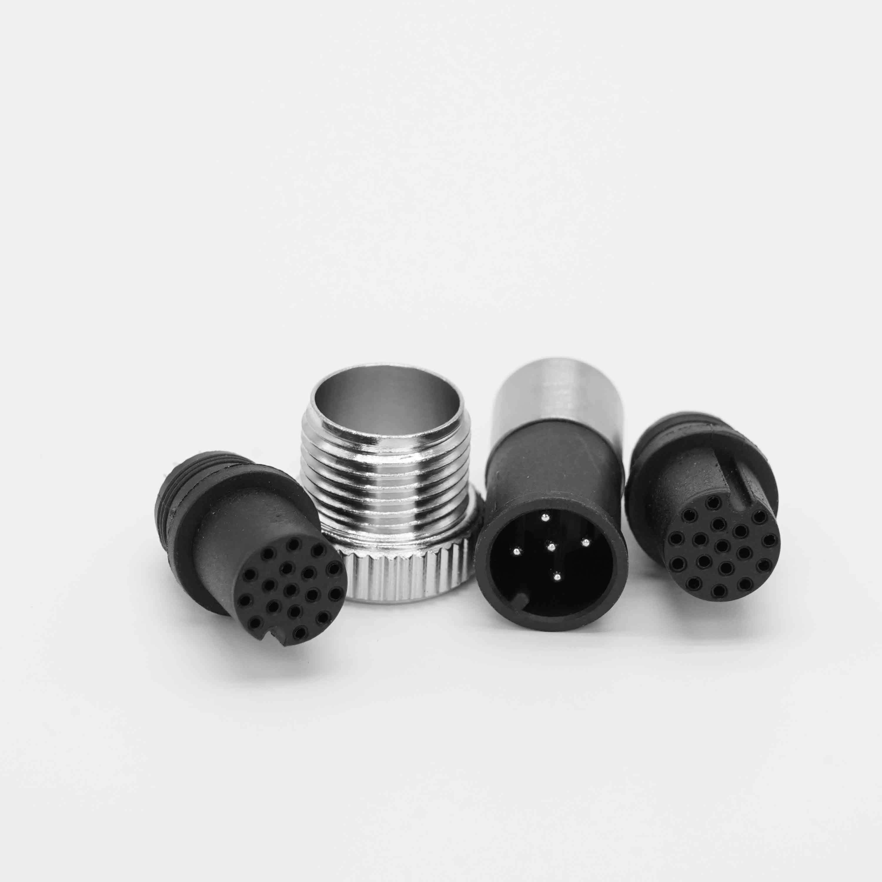 Silicone Rubber Gasket Underwater Electrical Connectors M12 12 Pin 20A OEM