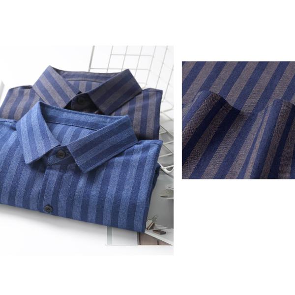 Дыхательная тёмно-синяя хлопковая рубашка с длинным рукавами для мужской неформальной моды осенью 2021 года