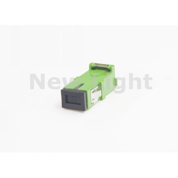 Green Color FTTH SC Fiber Optic Adapter With Hinged Dust Cover ROSH Approved
