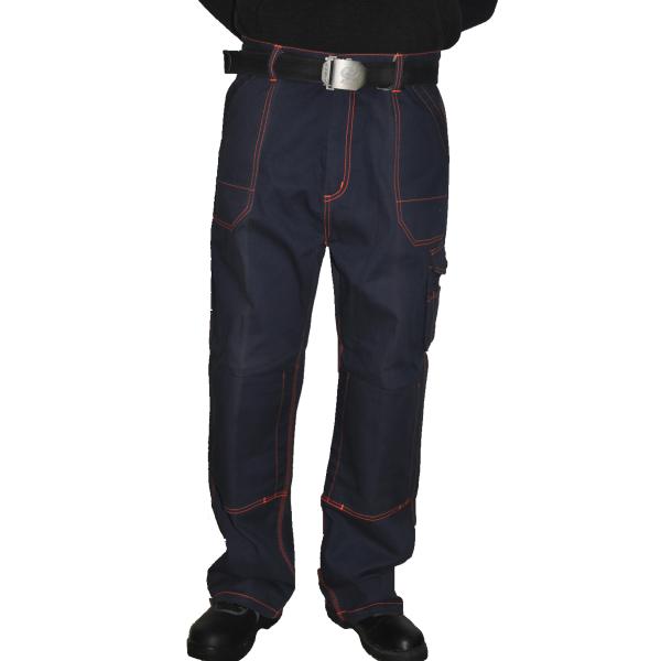 Fashion Multi Pocket Work Pants , Contrast Triple Stitching Heavy Duty Trousers