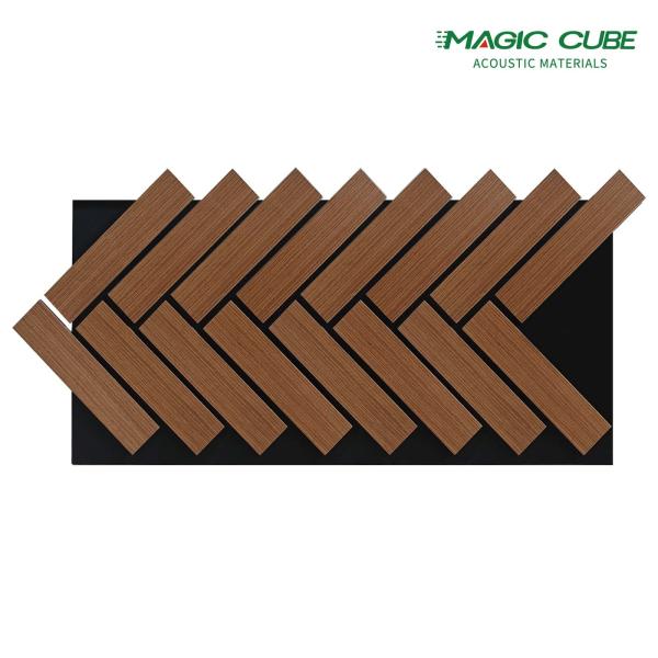 130*60cm Wooden Acoustic Wall Panels Wood Slat Wall Panel For Apartment