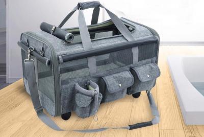 Bolsa carrinho para animais de estimação de tecido Oxford macio OEM ODM para cães e gatos